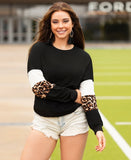 Leopard Sleeve Spirit Jersey Top