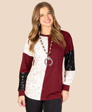 Leopard Color Block Top