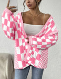 Checkered Pink Cardigan