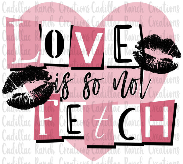 Love Is So Not Fetch, Valentine DTF transfer