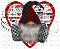 Gnome Heart, Valentine sublimation transfer