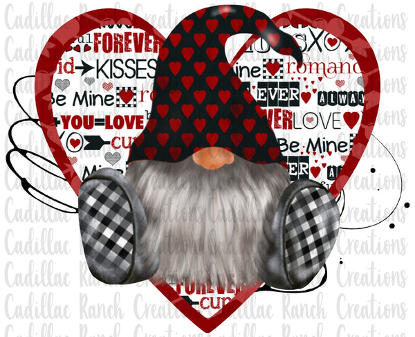 Gnome Heart, Valentine DTF transfer