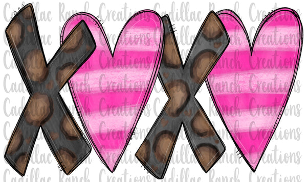 XOXO watercolor, Valentine sublimation transfer