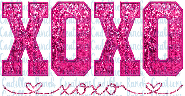 XOXO faux sequin, Valentine sublimation transfer