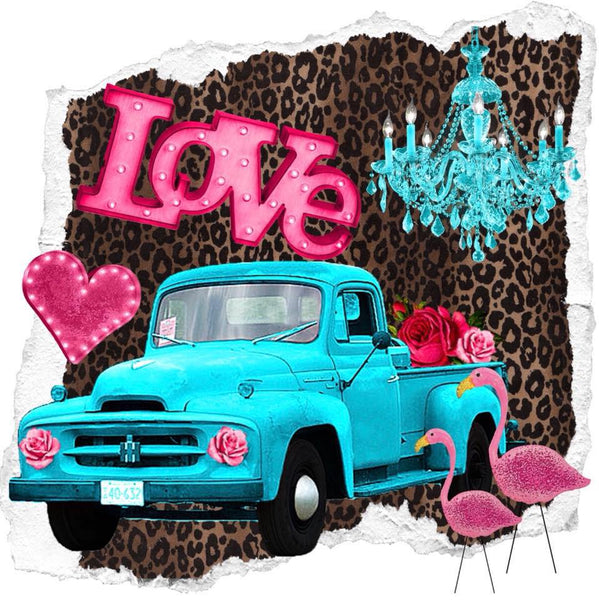 Love Truck, Valentine's sublimation transfer