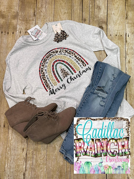 Merry Christmas rainbow long sleeve shirt