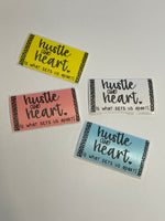 hustle, package labels