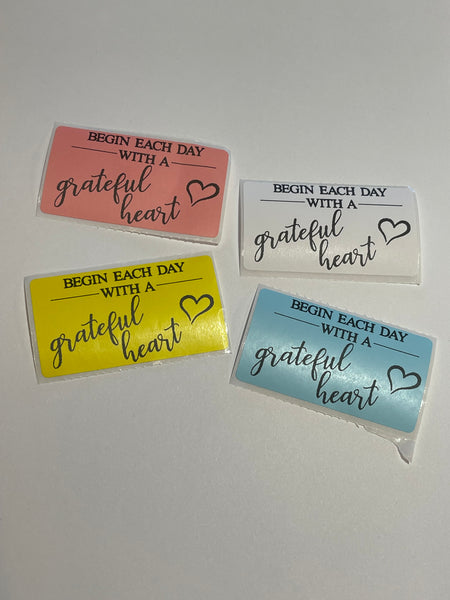 grateful heart, package labels