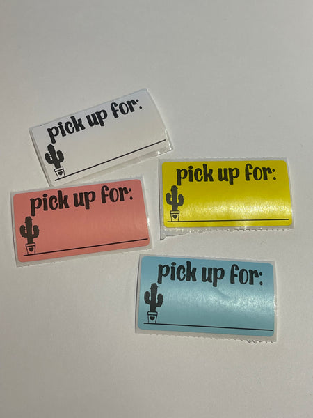 pick up, package labels