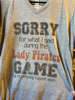 Lady Pirates game talk t-shirt