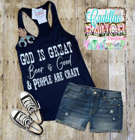 God Is Great Beer Is Good Tank Top