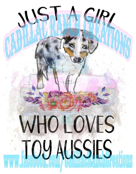 Girl Who Loves, Toy Aussies, sublimation transfer