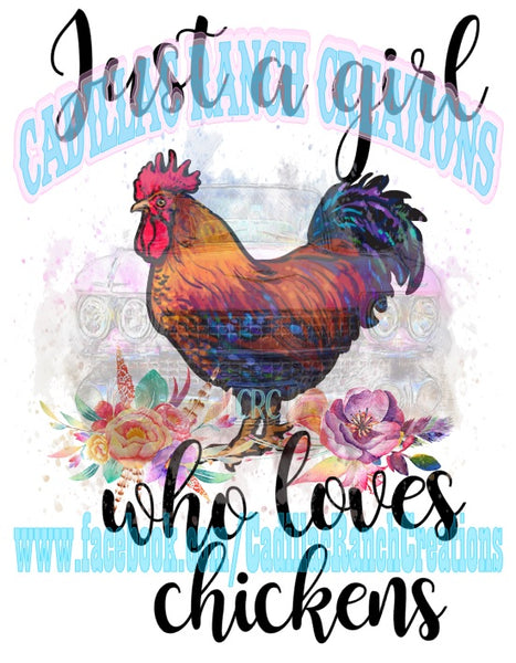 Girl Who Loves, Chickens, sublimation transfer