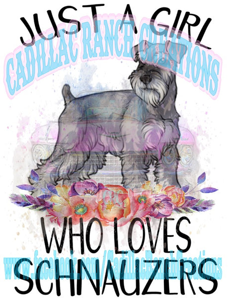 Girl Who Loves, Schnauzers, sublimation transfer