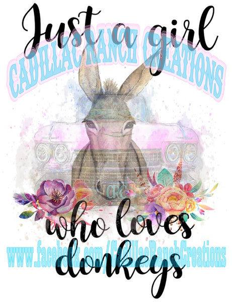 Girl Who Loves, Donkeys, sublimation transfer