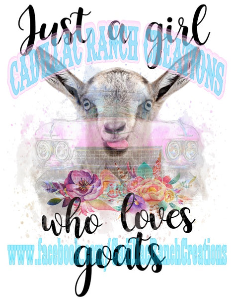 Girl Who Loves, Goats, sublimation transfer