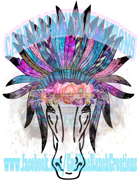 Horse in Headdress version 2, sublimation transfer