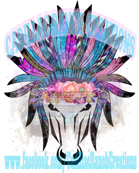 Horse in Headdress, sublimation transfer