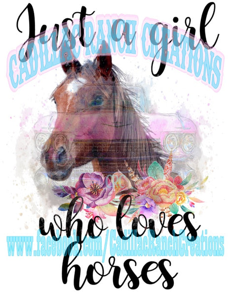 Girl Who Loves, Horses, sublimation transfer