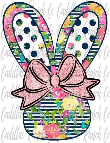Bunny floral, Easter sublimation transfer
