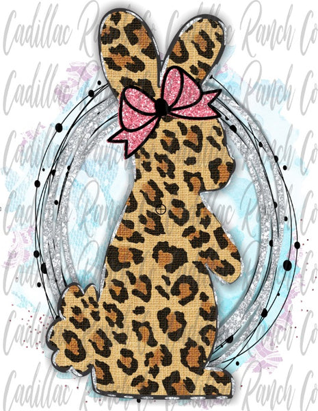 leopard bunny, Easter sublimation transfer