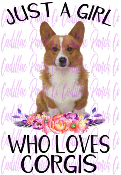 Girl Who Loves, Corgis, sublimation transfer