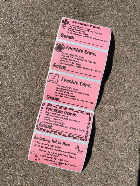 freshie care, package labels