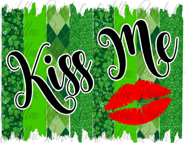 Kiss Me paint strokes, St Patrick's Day truck sublimation transfer