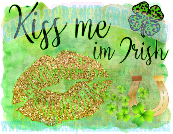 Kiss Me Irish, St Patrick's Day truck sublimation transfer