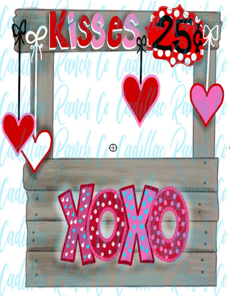 kissing booth, Valentine's Day sublimation transfer