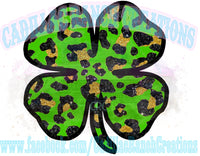 Leopard Clover, St Patrick's Day sublimation transfer