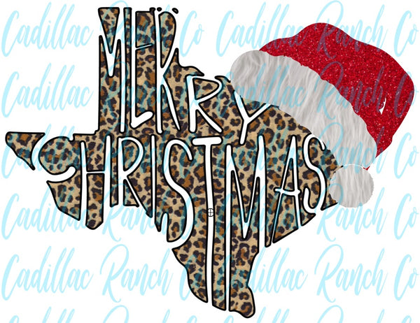 leopard TX, Merry Christmas, Sublimation Transfer