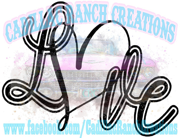 Love word with heart, Valentine's Day sublimation transfer