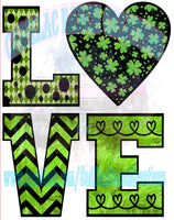 Love heart, St Patrick's Day truck sublimation transfer