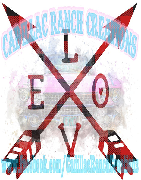 Love arrows, Valentine's Day subway art sublimation transfer