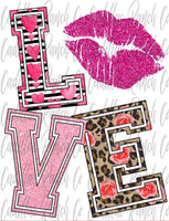 love lips, Valentine's Day sublimation transfer