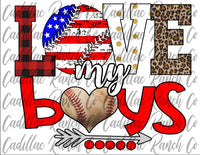 Love My Boys, Baseball sublimation transfer
