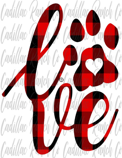 Puppy Love, buffalo plaid, Valentine's Day sublimation transfer
