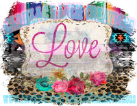 Love serape and leopard, Valentine's Day sublimation transfer