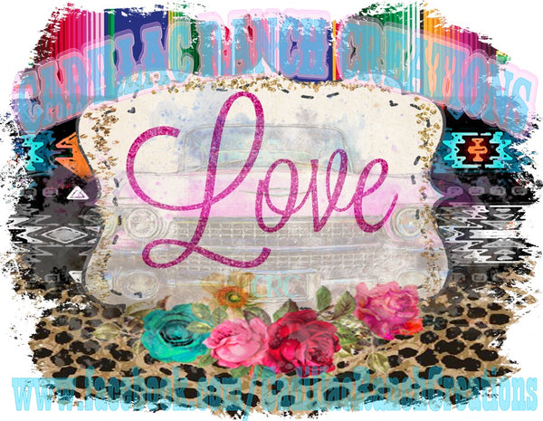 Love serape and leopard, Valentine's Day sublimation transfer