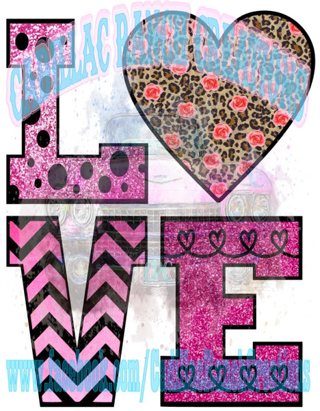 love square heart, Valentine's Day sublimation transfer