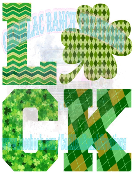 Luck clover, St Patrick's Day truck sublimation transfer