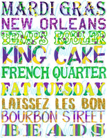 Mardi Gras subway art sublimation transfer