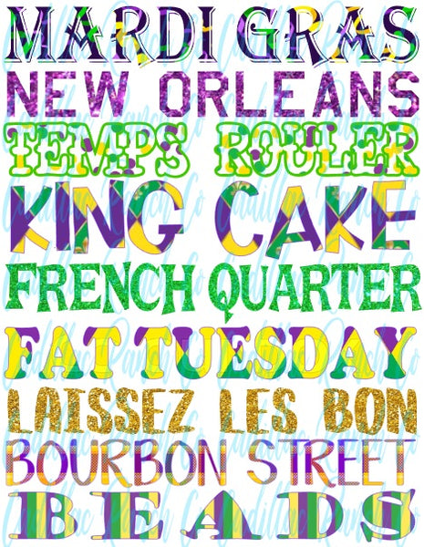 Mardi Gras subway art sublimation transfer