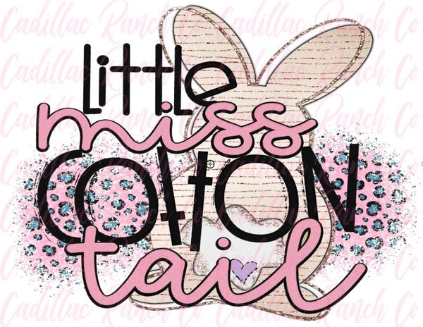 Little Miss Cotton Tail, Easter sublimation transfer