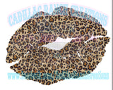 leopard print lips, Valentine's Day sublimation transfer