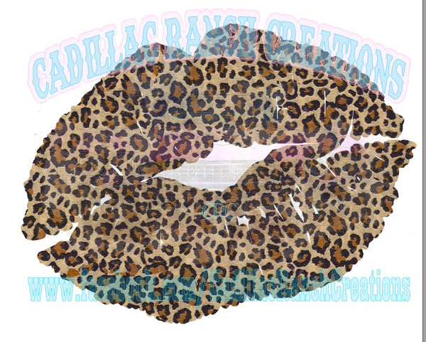 leopard print lips, Valentine's Day sublimation transfer