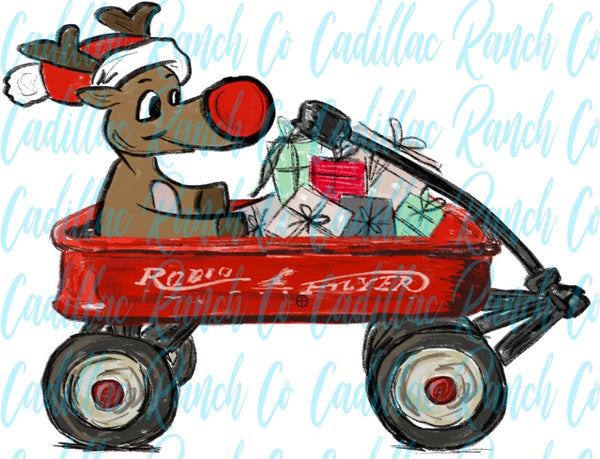 reindeer in wagon, Sublimation Transfer