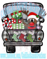 reindeer plaid truck, Sublimation Transfer