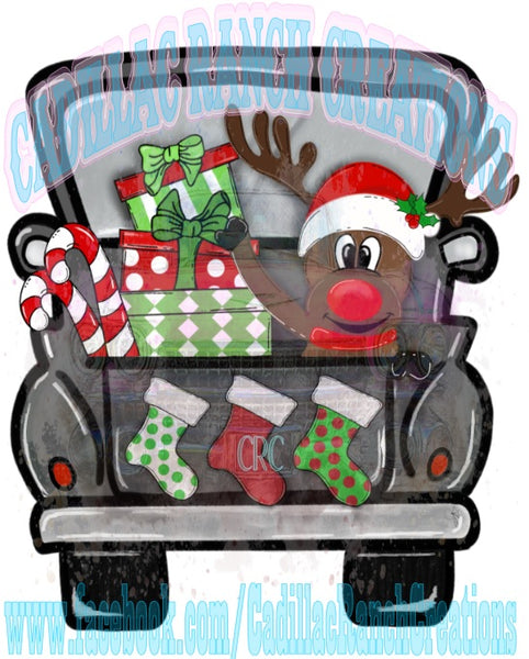 reindeer black truck, Sublimation Transfer